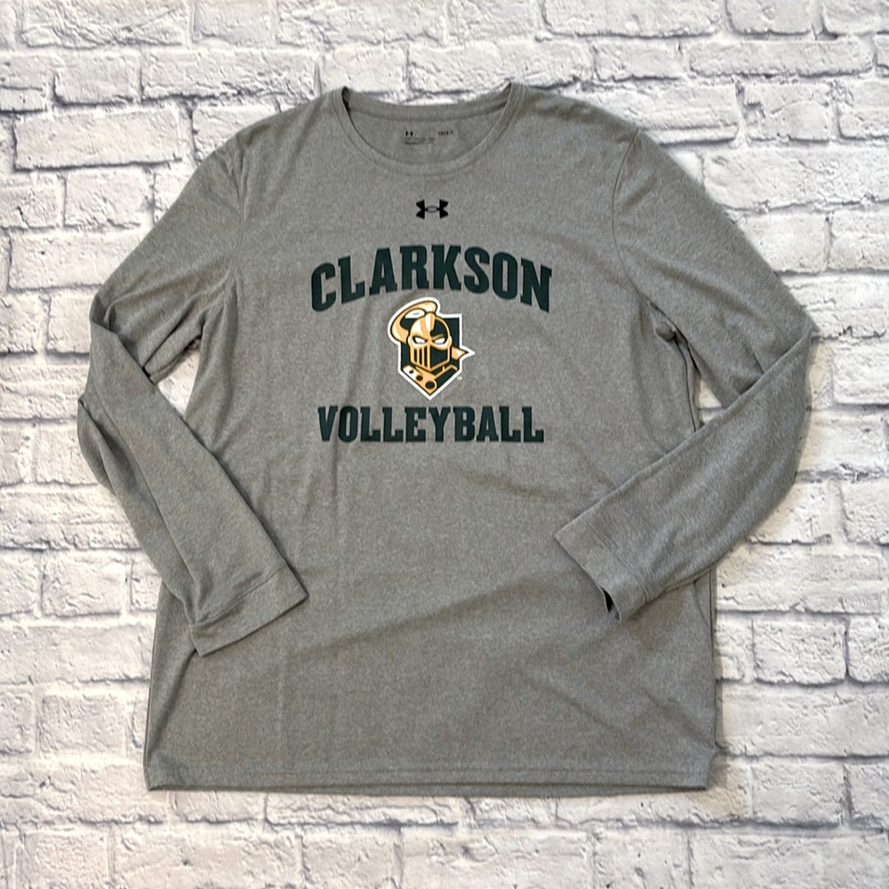 Clarkson University Volleyball Under Armour Gray Long Sleeve Tee Shirt Size L